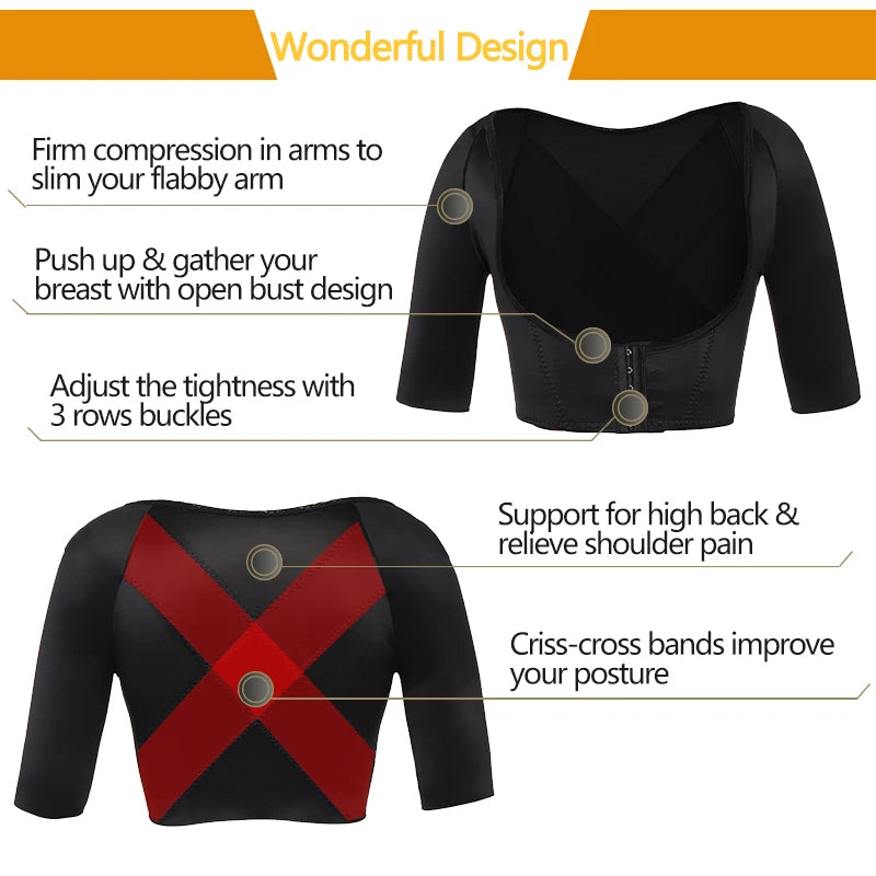 Women Upper Arm Shaper Post Surgical Slimmer Compression Sleeves Slimming Vest Humpback Posture Corrector Tank Tops Shapewear