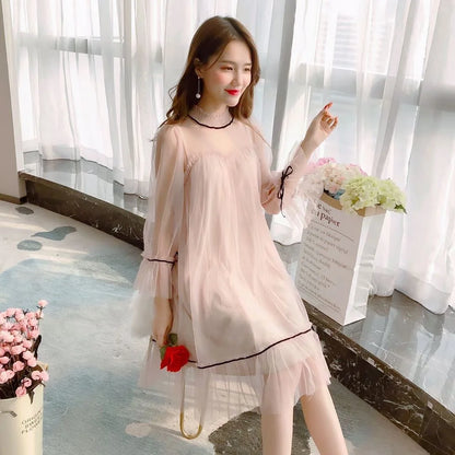Women Dresses 2021 Lace Mesh Dress Dress Dress Style Women's Clothing Vestido De Mujer Femme Robe