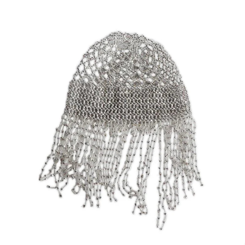 Womens Beaded Tassel Belly Dance Head Cap Hat Headpiece for Party Wedding Party Headwear Photo Props (Available)