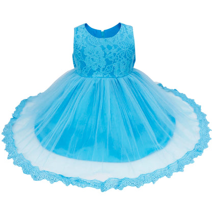 Infant Baby Girls Clothes Flower Girl Dress Toddler Formal Floral Lace Newborn Princess Wedding Bridesmaid Easter Party Dresses