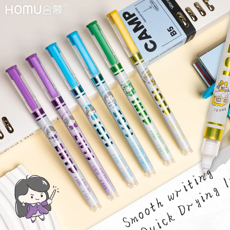 MBTI Themed Gel Ink Fountain Pens Quick-Drying Plastic Signature Pens for Students for Practicing Questions
