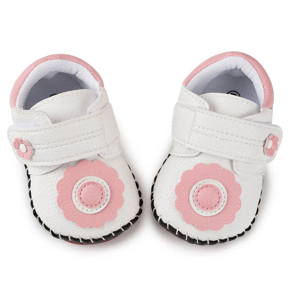 Baby Shoes Boy Girl Shoes Flower Newbron Toddler Infant PU Bowknot Princess Non-slip Rubber Soft Soled Shoes First Walkers