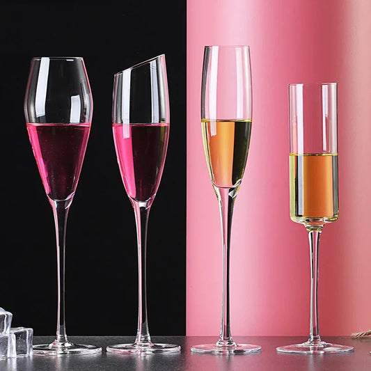 Crystal Goblet Champagne Glass Cup Creative Red Wine Sparkling Sweet Wine Glass Wedding Party Bar Home Drink Glass