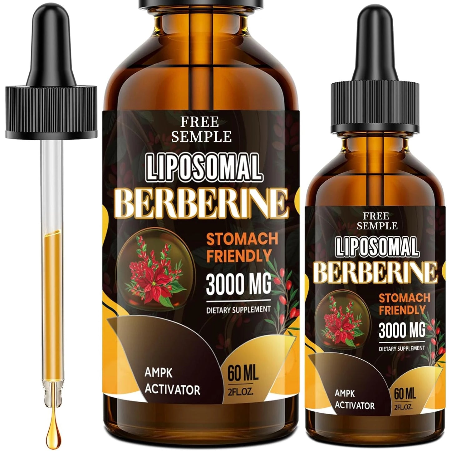 Herbal Extract Supplements Berberine Hydrochloride HCL Liquid Drops Free Sample