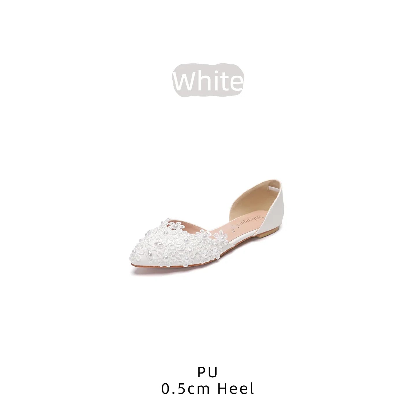 Summer Spring Solid Pattern Slip-On High-Heeled Flat Arch Support Comfort Breathable Anti-Slip PU Upper Pointed Fashion Trend