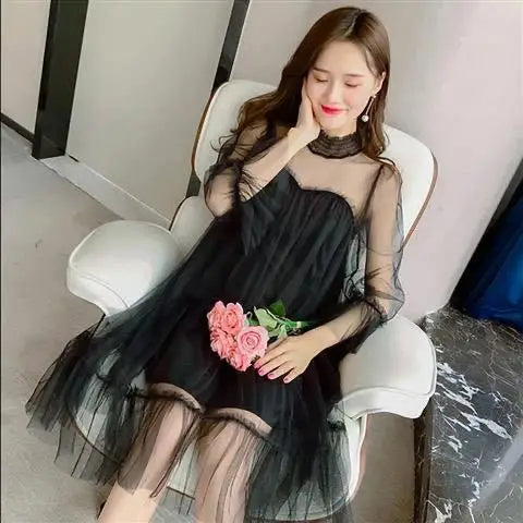 Women Dresses 2021 Lace Mesh Dress Dress Dress Style Women's Clothing Vestido De Mujer Femme Robe