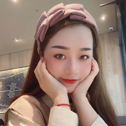 Fashion Autumn Winter Fabric Plaid Headband for Women Girls Non-slip Hairband Female Hair Hoop