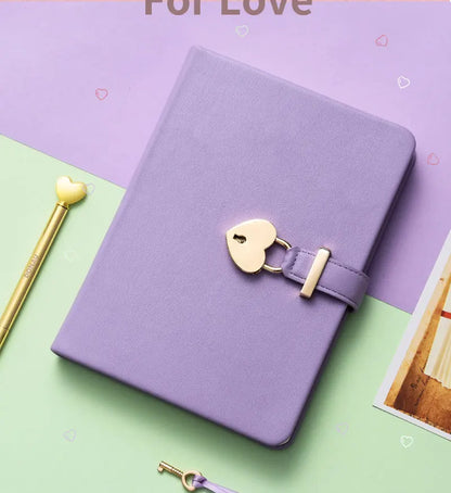 Secret Notebook Ruled Journal Lined Diary With Heart Lock Creative Gift