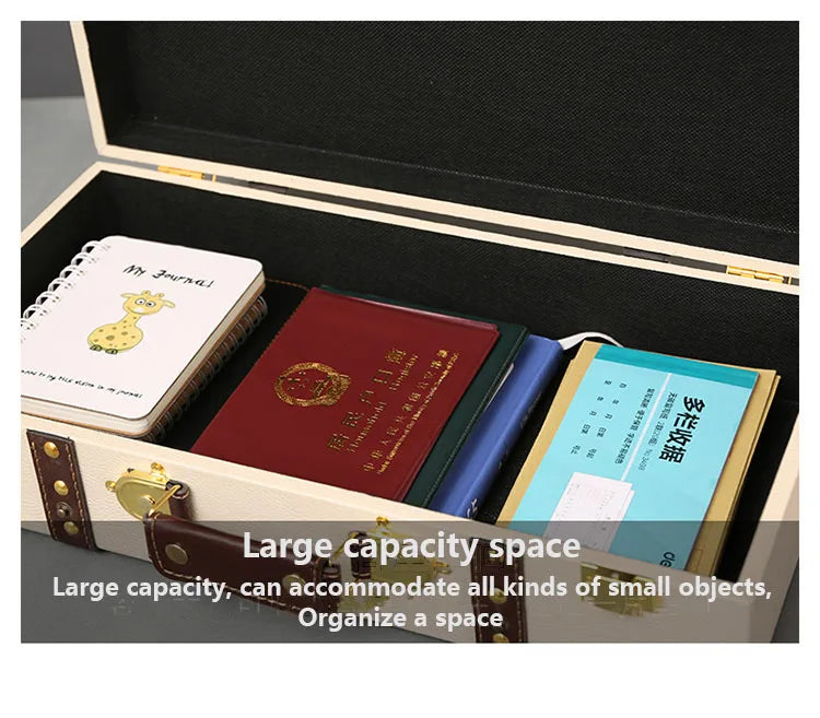 Luxury Vintage Trunk Travel Hand Big Suitcases Leather Luggage Under Bed Clothing Organizer Storage Box Antique Bin Customized