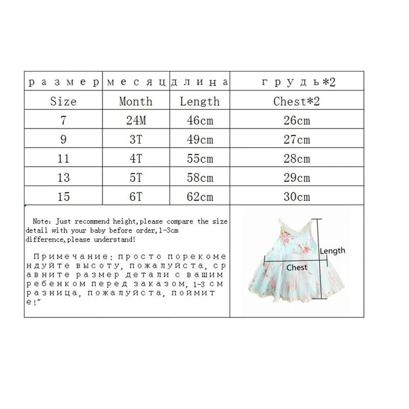 2-6T Summer Kids Dresses for Girls Floral Voile Sleeveless Baby Girl Party Birthday Children's Dress Fashion Baby Girl Clothes