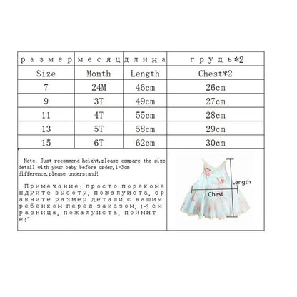 2-6T Summer Kids Dresses for Girls Floral Voile Sleeveless Baby Girl Party Birthday Children's Dress Fashion Baby Girl Clothes