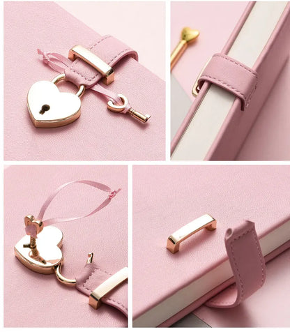Secret Notebook Ruled Journal Lined Diary With Heart Lock Creative Gift