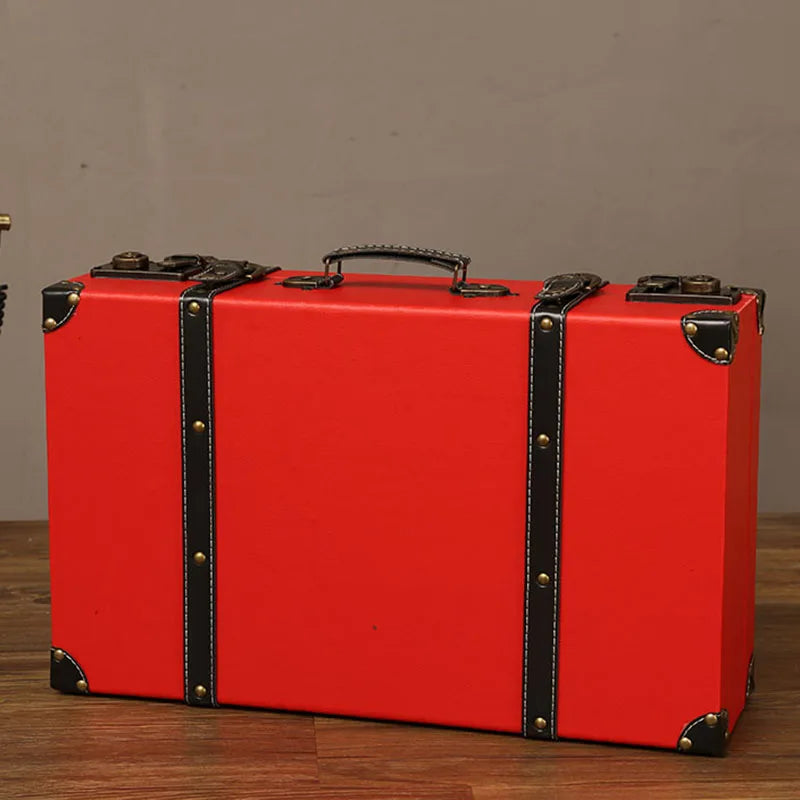 Luxury Vintage Trunk Travel Hand Big Suitcases Leather Luggage Under Bed Clothing Organizer Storage Box Antique Bin Customized