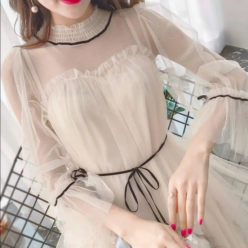 Women Dresses 2021 Lace Mesh Dress Dress Dress Style Women's Clothing Vestido De Mujer Femme Robe
