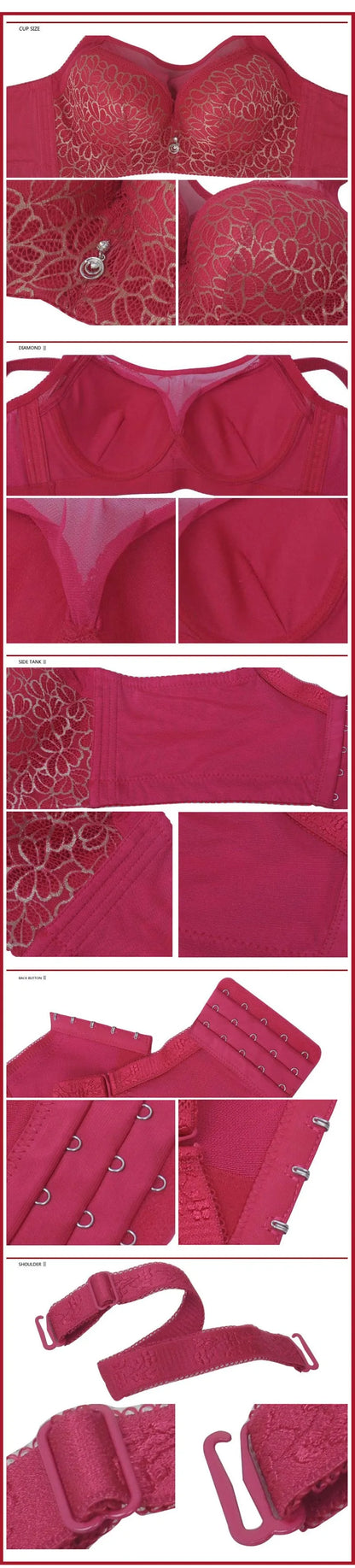 Spring women full lace bra two-piece cups give structure&shape,cure-contouring seams balance structurre security cotton bh C3312