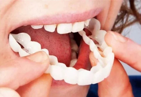 6 sets Top Bottom Silicone False Teeth Top Bottom Upper Lower Veneers False Teeth Cosmetic Denture Upper/Lower Snap on Smile