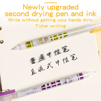 MBTI Themed Gel Ink Fountain Pens Quick-Drying Plastic Signature Pens for Students for Practicing Questions