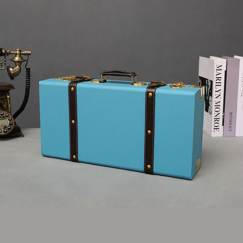 Luxury Vintage Trunk Travel Hand Big Suitcases Leather Luggage Under Bed Clothing Organizer Storage Box Antique Bin Customized