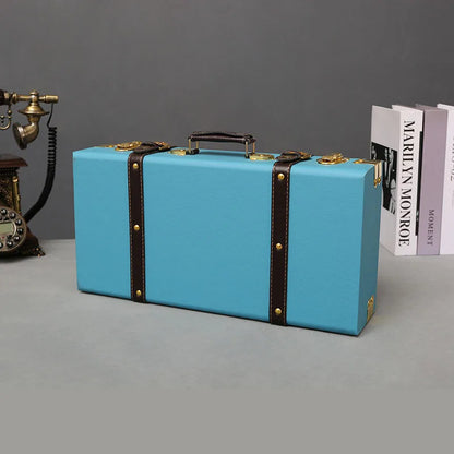 Luxury Vintage Trunk Travel Hand Big Suitcases Leather Luggage Under Bed Clothing Organizer Storage Box Antique Bin Customized