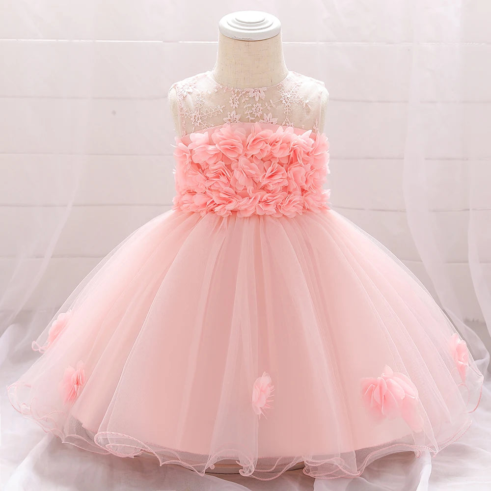 Toddler Girl Party Dresses Baby Dress For Girls 1 Year Birthday Princess Dress Christening Gown Infant Baptism Vestidos Clothes