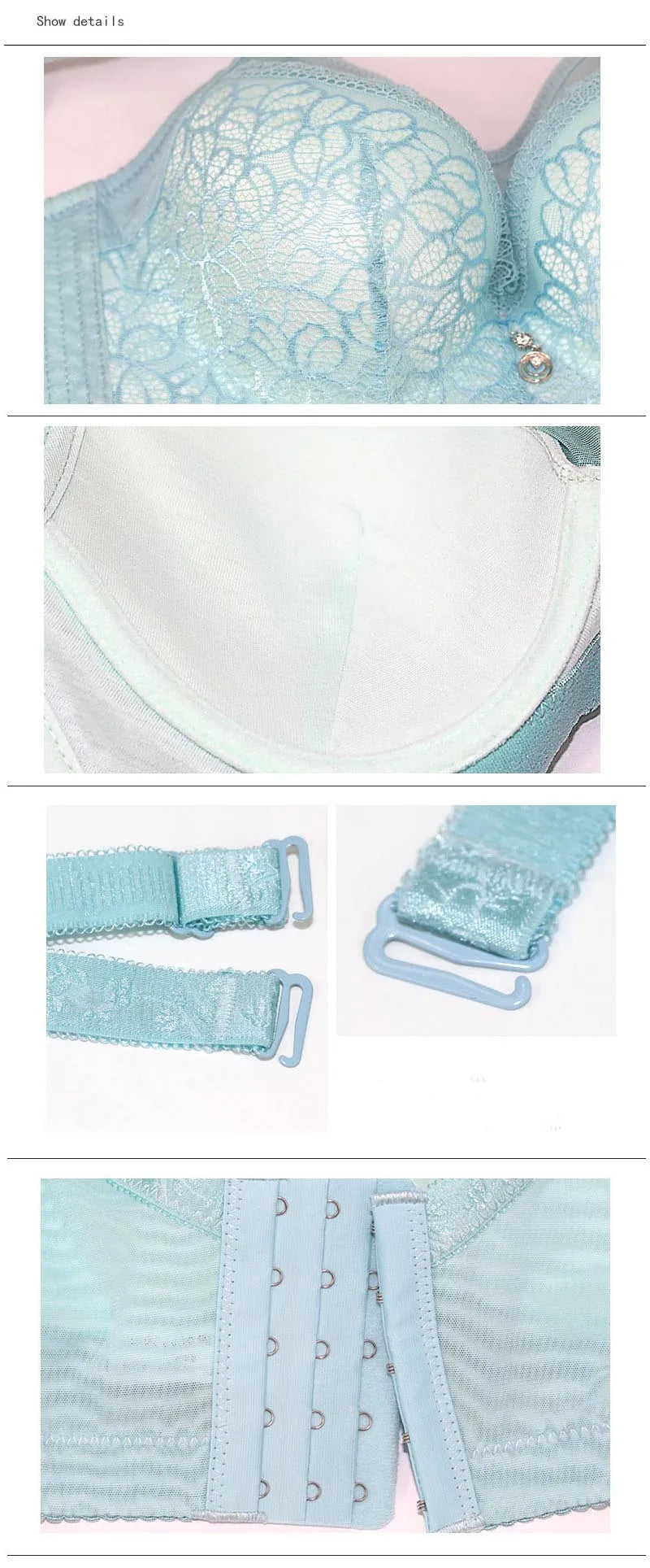 Spring women full lace bra two-piece cups give structure&shape,cure-contouring seams balance structurre security cotton bh C3312
