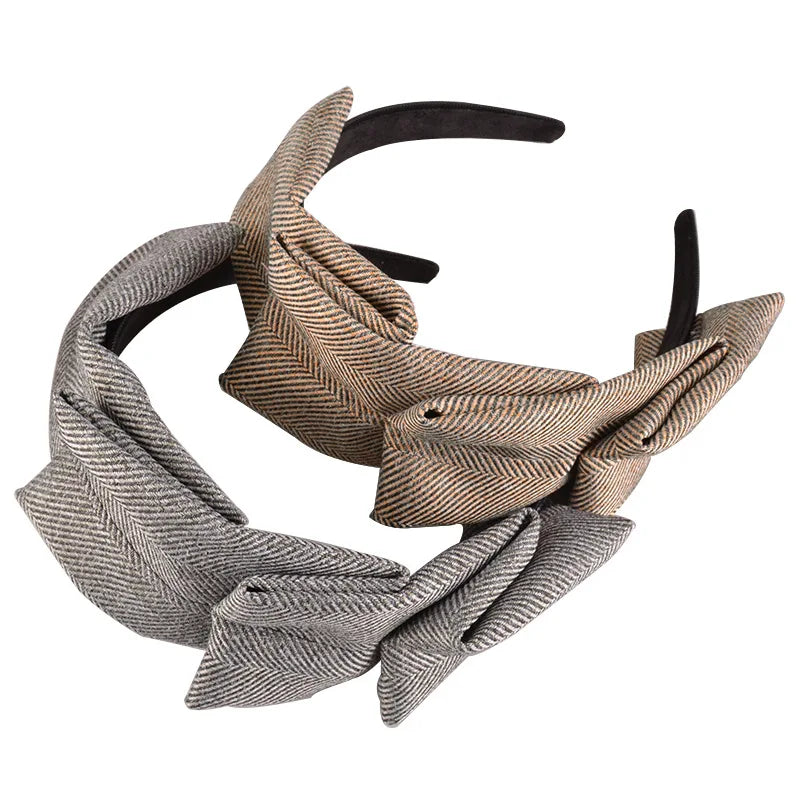 Fashion Autumn Winter Fabric Plaid Headband for Women Girls Non-slip Hairband Female Hair Hoop