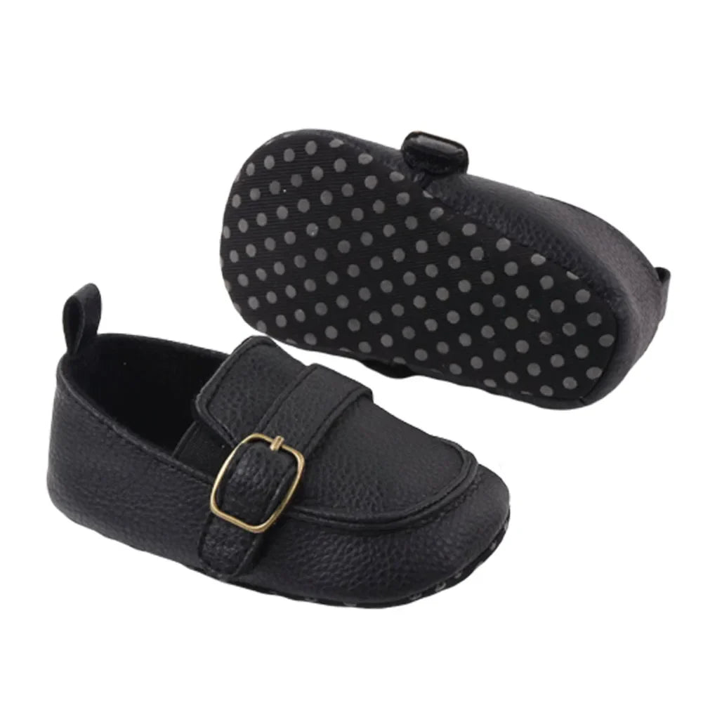 Baby First Walker 1Pair Baby Girl Boy Infant Cute Fashion Solid Shoes Peas Shoes PU Leather Baby Shoes Soft Bottom Toddler