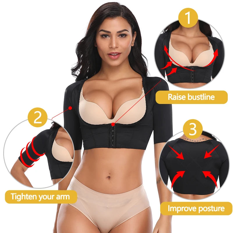 Women Upper Arm Shaper Post Surgical Slimmer Compression Sleeves Slimming Vest Humpback Posture Corrector Tank Tops Shapewear