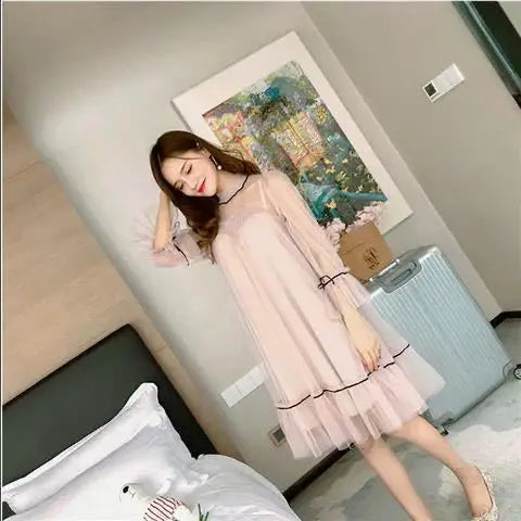 Women Dresses 2021 Lace Mesh Dress Dress Dress Style Women's Clothing Vestido De Mujer Femme Robe