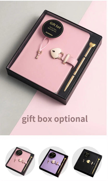 Secret Notebook Ruled Journal Lined Diary With Heart Lock Creative Gift