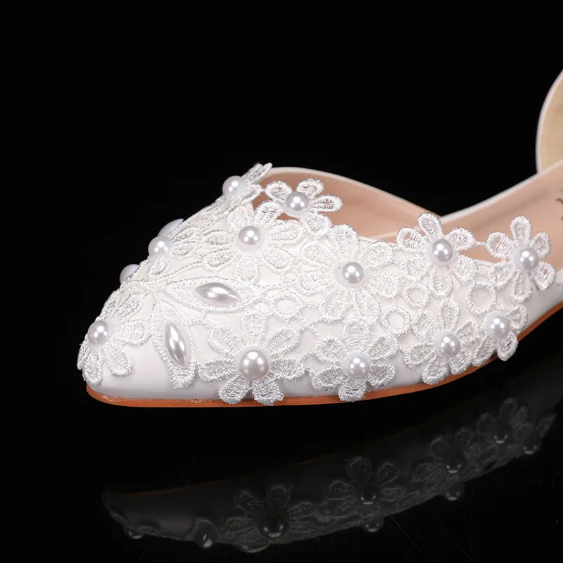 Summer Spring Solid Pattern Slip-On High-Heeled Flat Arch Support Comfort Breathable Anti-Slip PU Upper Pointed Fashion Trend