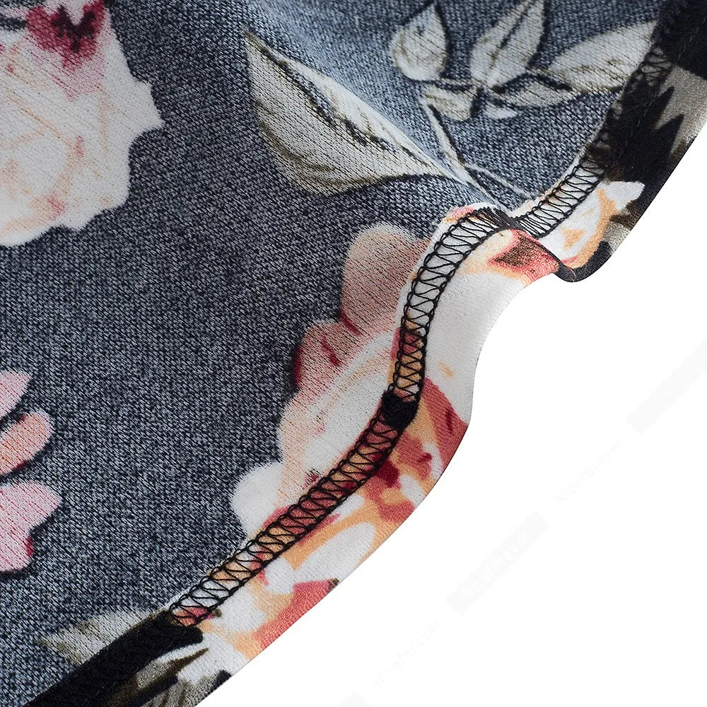 Women Vintage Casual Round Neck A line Summer Elegant Floral Lace Patchwork Sleeveless Tunic Party Swing Dress HA079