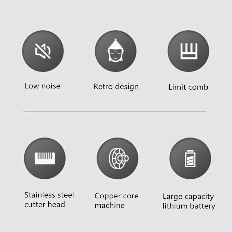 Electric Rechargeable USB Dragon Phoenix Buddha Head Hair Trimmer for Household & Outdoor Use
