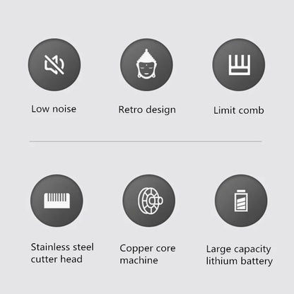 Electric Rechargeable USB Dragon Phoenix Buddha Head Hair Trimmer for Household & Outdoor Use