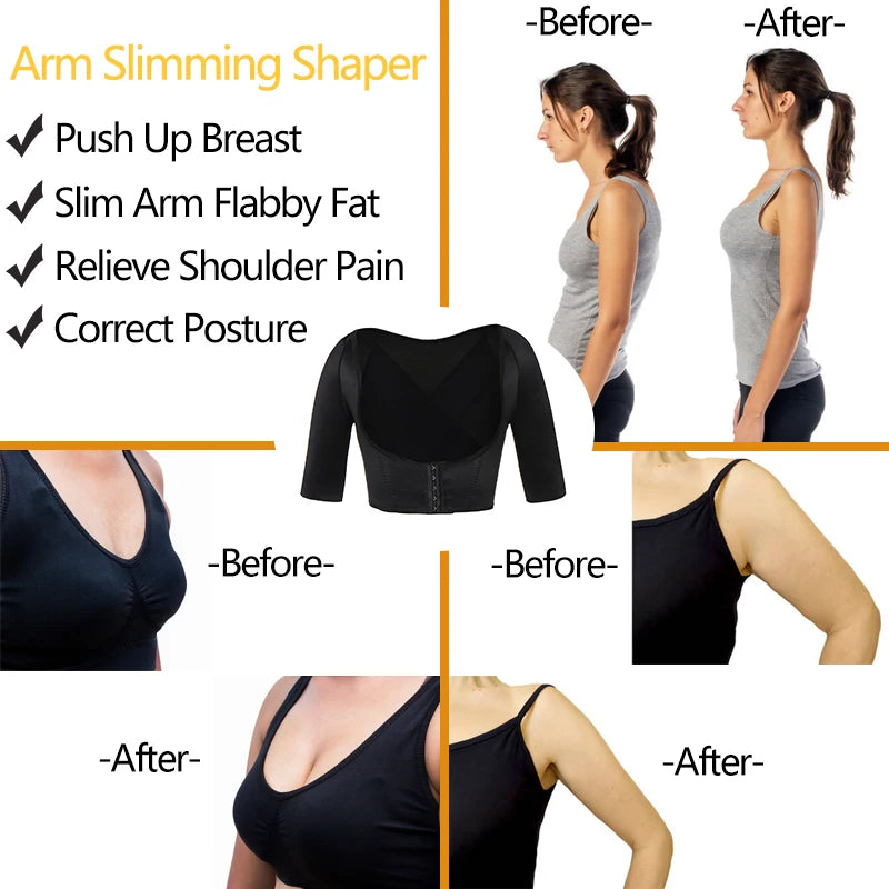 Women Upper Arm Shaper Post Surgical Slimmer Compression Sleeves Slimming Vest Humpback Posture Corrector Tank Tops Shapewear