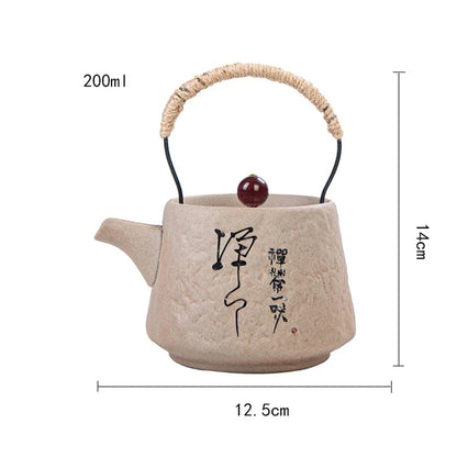 400ml Retro Japanese Kungfu Teapot Ceramic Tea Set Yixing Teapot Clay Puer Tea Pot and Cup Set Teeware Teware Water Kettle Pots