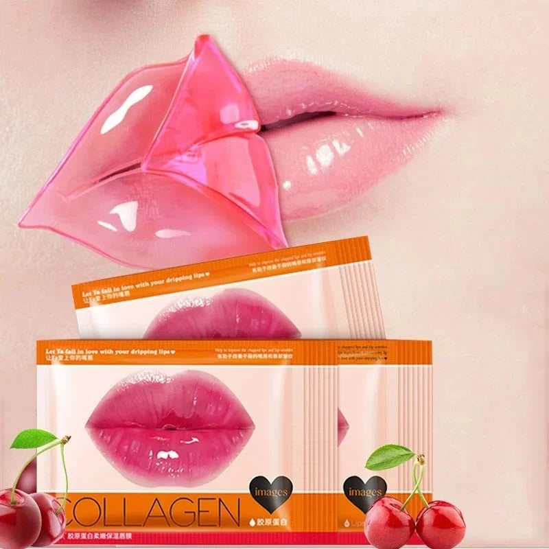 5pc Crystal Collagen Lip Plumper Mask Honey Essence Lip Mask Pads Moisture Anti Aging Wrinkle Patch Gel Scrub Lips Care Enhancer