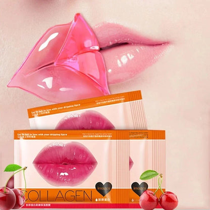 5pc Crystal Collagen Lip Plumper Mask Honey Essence Lip Mask Pads Moisture Anti Aging Wrinkle Patch Gel Scrub Lips Care Enhancer