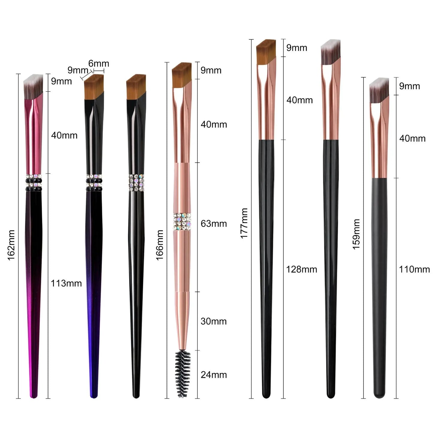 HMU Multifunctional Under Eye Concealer Angled Brush Drawing Hairline Square Wild 4d Hair Stroke Eyebrow Stamping Brush