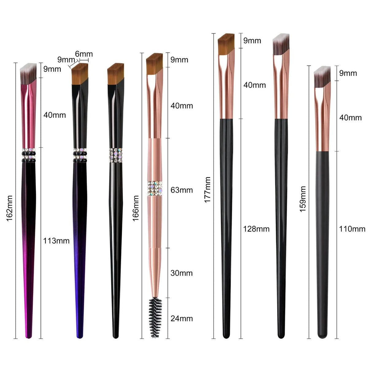 HMU Multifunctional Under Eye Concealer Angled Brush Drawing Hairline Square Wild 4d Hair Stroke Eyebrow Stamping Brush