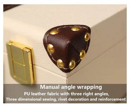 Luxury Vintage Trunk Travel Hand Big Suitcases Leather Luggage Under Bed Clothing Organizer Storage Box Antique Bin Customized