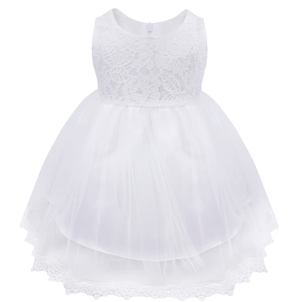 Infant Baby Girls Clothes Flower Girl Dress Toddler Formal Floral Lace Newborn Princess Wedding Bridesmaid Easter Party Dresses