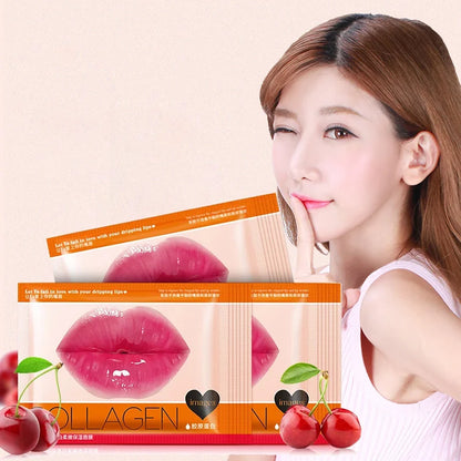 5pc Crystal Collagen Lip Plumper Mask Honey Essence Lip Mask Pads Moisture Anti Aging Wrinkle Patch Gel Scrub Lips Care Enhancer