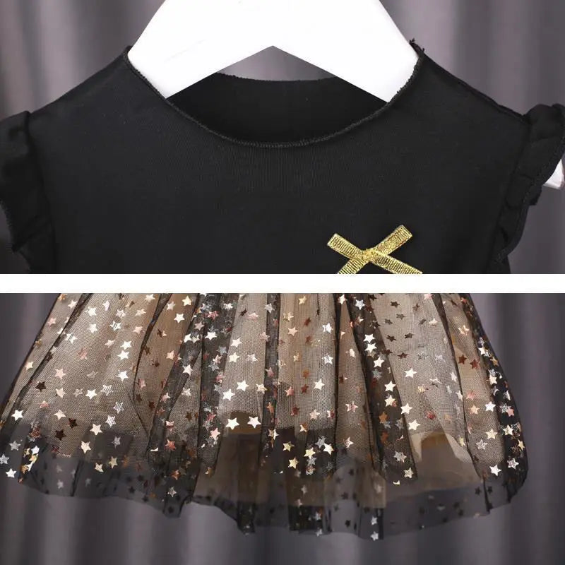 new baby dress spring and summer new Korean girl cotton tutu skirt star net gauze princess dress (Available)