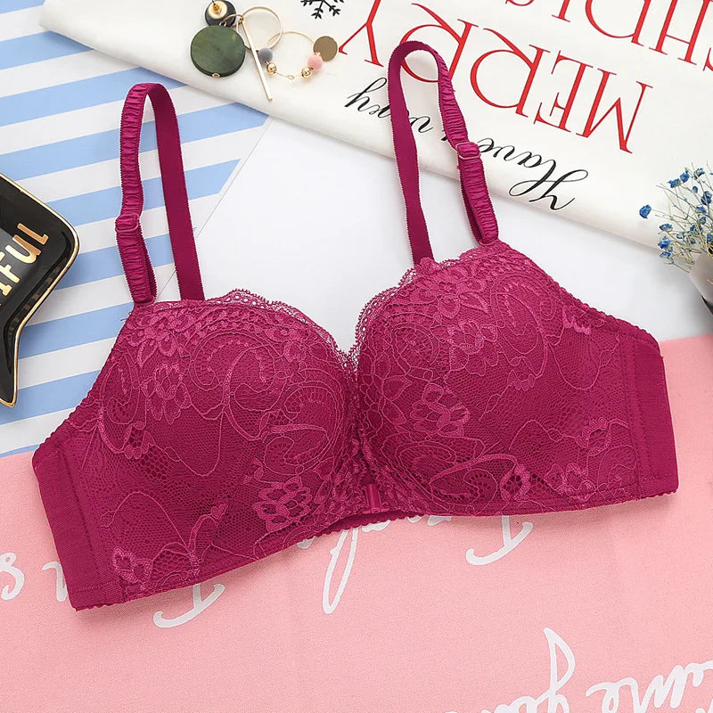 Elovegirl Front Bra Closure Bras For Woman Push Up Lingerie Wireless Bra Seamless Femme Comfort Women's Underwear Brassiere
