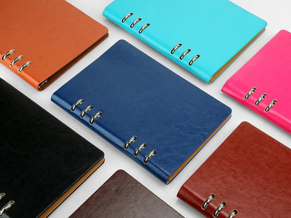 A5 Leather Loose-leaf Refill Notebook Cover Spiral Binder Planner Diary Replacement Cover Office School Supplies