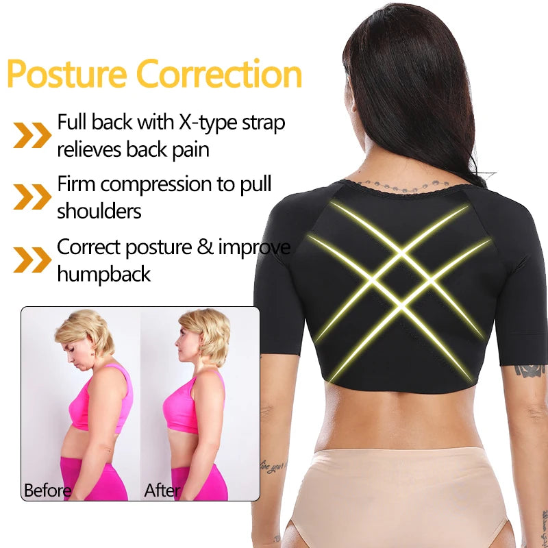 Women Upper Arm Shaper Post Surgical Slimmer Compression Sleeves Slimming Vest Humpback Posture Corrector Tank Tops Shapewear