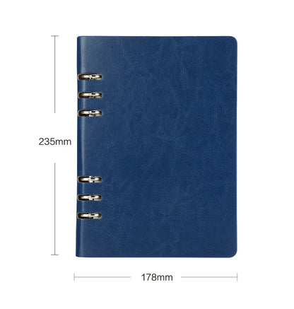 A5 Leather Loose-leaf Refill Notebook Cover Spiral Binder Planner Diary Replacement Cover Office School Supplies