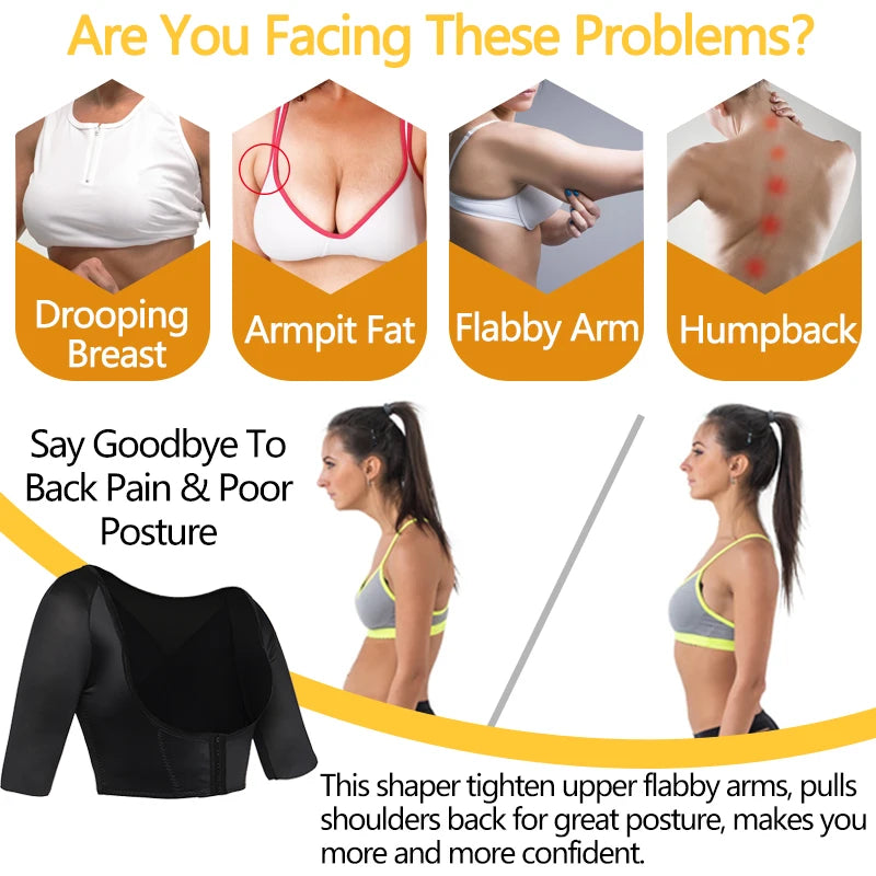 Women Upper Arm Shaper Post Surgical Slimmer Compression Sleeves Slimming Vest Humpback Posture Corrector Tank Tops Shapewear