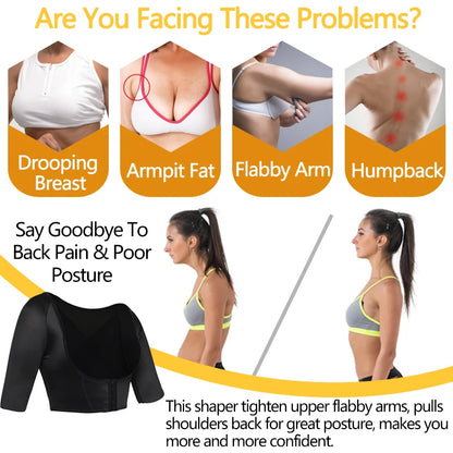 Women Upper Arm Shaper Post Surgical Slimmer Compression Sleeves Slimming Vest Humpback Posture Corrector Tank Tops Shapewear